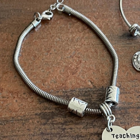 Teacher Gift Charm Bracelets Lot of 02 - Picture 5 of 8